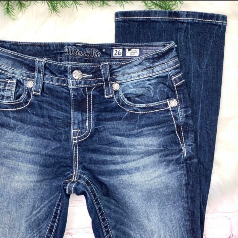 🚫SOLD! 👖NWT🤩I•MISS ME•I Standard Boot Winged Je - Picture 3 of 8